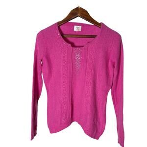 Pink Cashmere Embellished Sweater Valentine Elsa Core